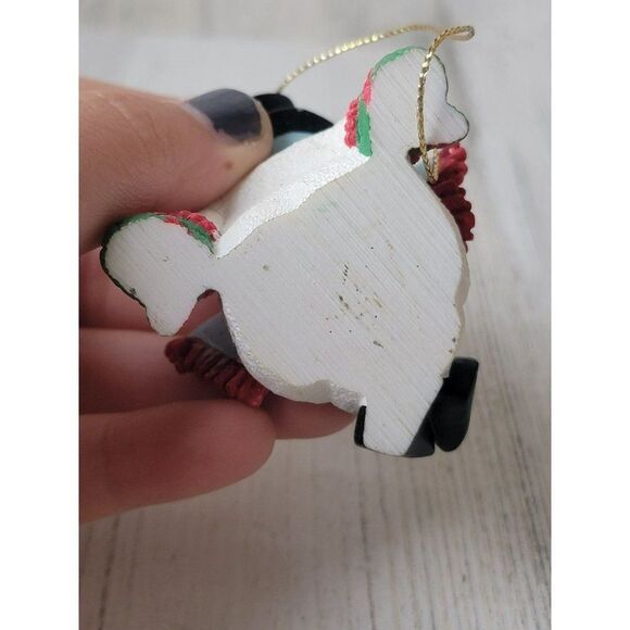 Snowman to from ceramic mistletoe ornament Xmas decor - Picture 4 of 4